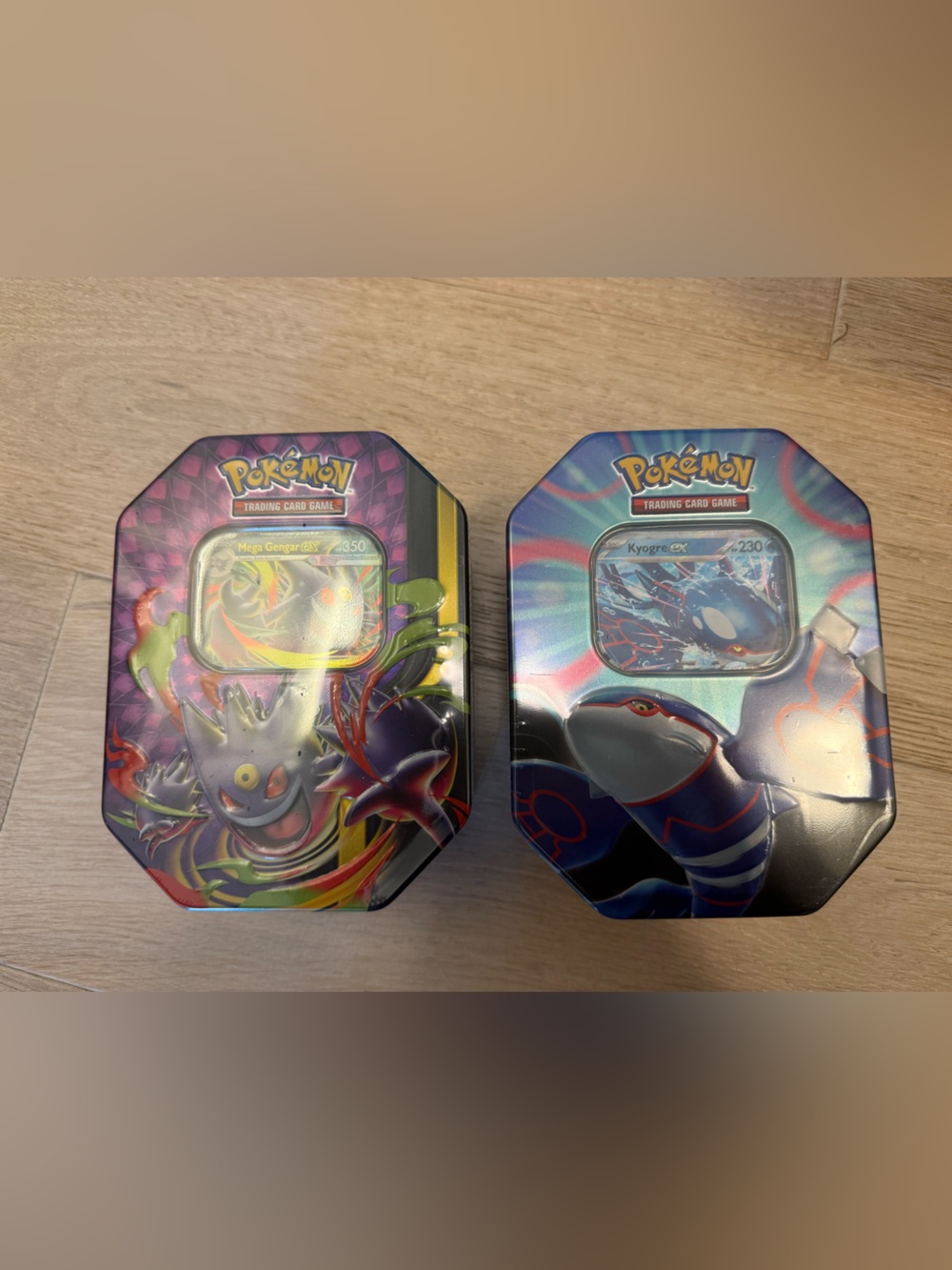 2 Pokemon Collectible Tins - Kyogre & Gengar